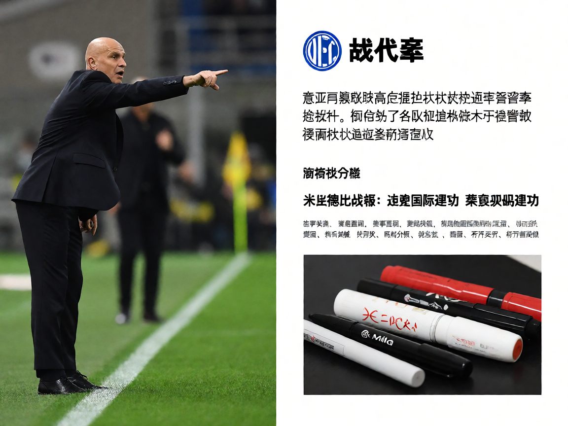足球教练在场边指挥比赛,战术布置